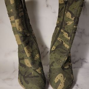 Steve Madden Camouflage Wagu Ankle Heel Bootie